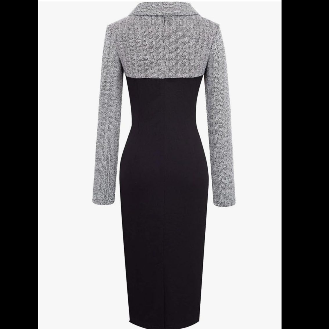 Classic Black & Herringbone Dress photo 2