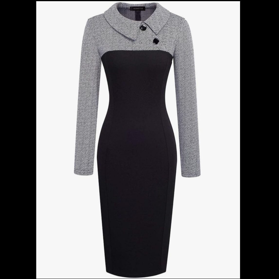 Classic Black & Herringbone Dress photo 3